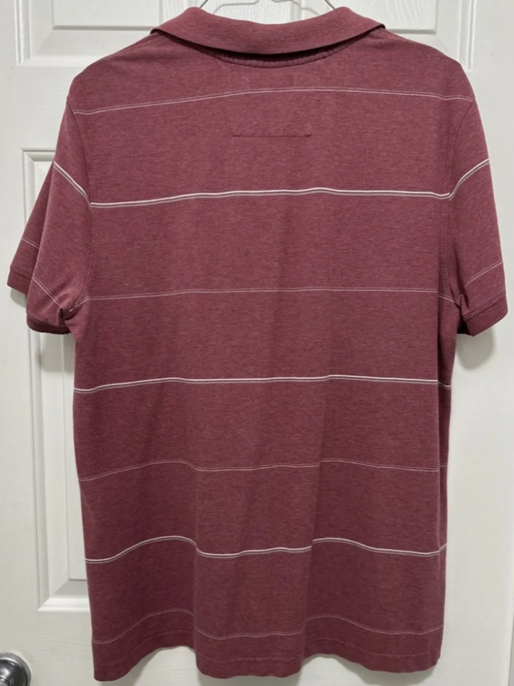 Banana Republic Red Polo Golf Shirt Men's XL White Stripes Casual Preppy